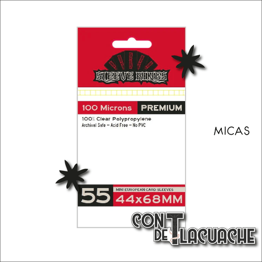Premium SK Mini European Card Sleeves(44x68mm) (55pzas) | Sleeve Kings - Con T de Tlacuache - Sleeve Kings
