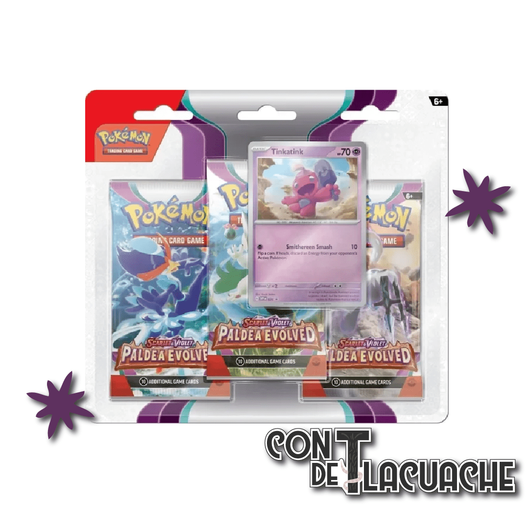 Scarlet & Violet 02 Paldea Evolved 3 Booster Blister | Pokemon TCG - Con T de Tlacuache - Pokemon