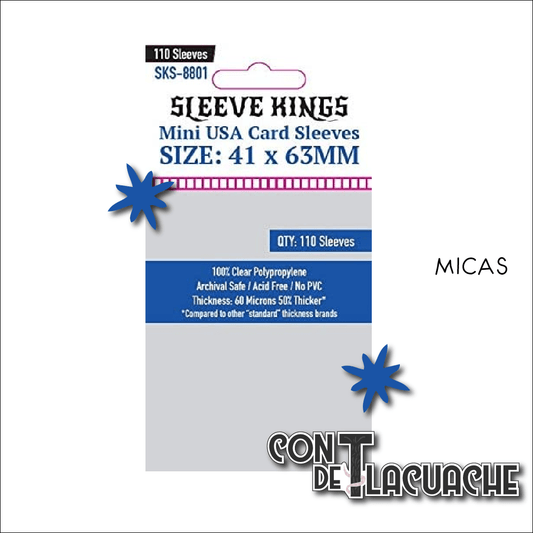 Sleeve Kings Mini USA Card Sleeves (41x63mm) (110pzas) | Sleeve Kings - Con T de Tlacuache - Sleeve Kings