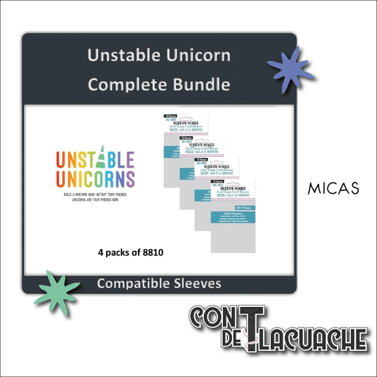 Unstable Unicorns Complete Combo de Micas (8810X4) | Sleeve Kings - Con T de Tlacuache - Sleeve Kings
