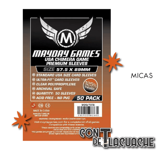 USA Chimera Micas (57.5x89mm) Premium Protection (50 pzas) | Mayday Games - Con T de Tlacuache - Mayday Games