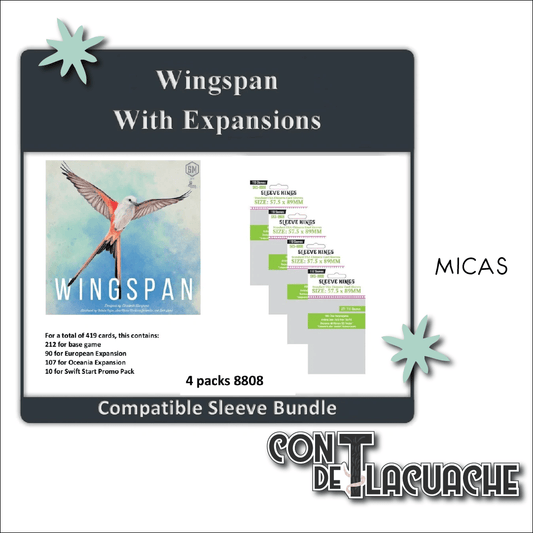 Wingspan + All Expansions Combo de Micas (8808X4) | Sleeve Kings - Con T de Tlacuache - Sleeve Kings