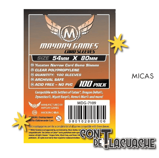 Yucatan Micas Narrow (54x80mm) Standard Protection (100pzas) | Mayday Games - Con T de Tlacuache - Mayday Games